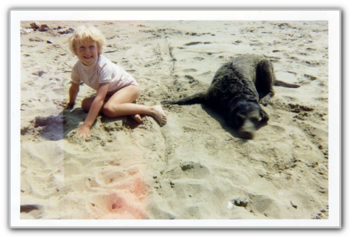 SJ & Whiskey at beach 1972 1